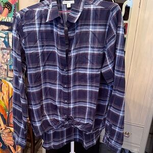 J. Crew Factory Blue Plaid Women's Top